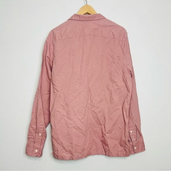 A&F Peach 80’s Linen Blend Button Up Shirt - Picture 6 of 6